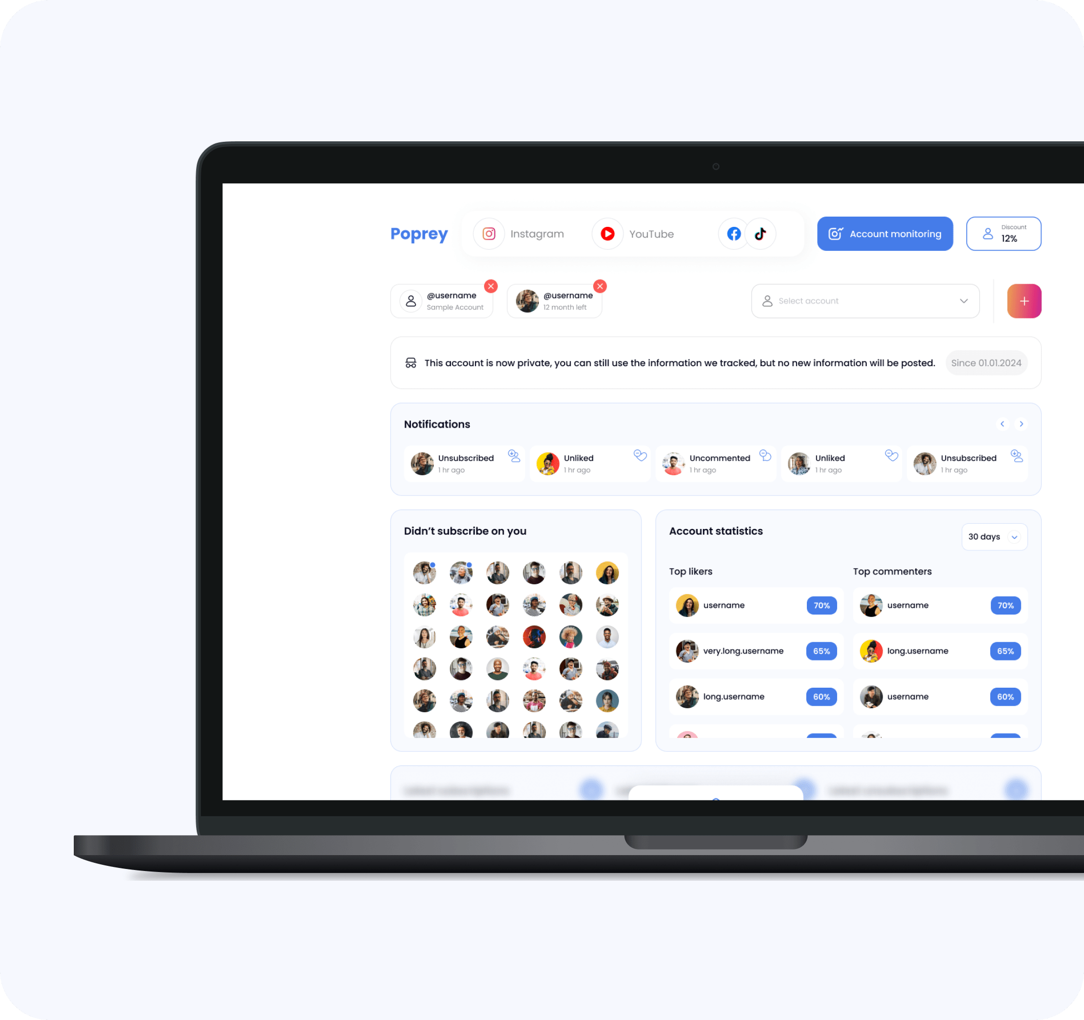 Poprey Instagram Analyzer R v ler Des Insights Cach s